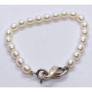 Tiffany & Co. Sterling Silver 21 Pearl Infinity Bracelet 7.5” Bracelet